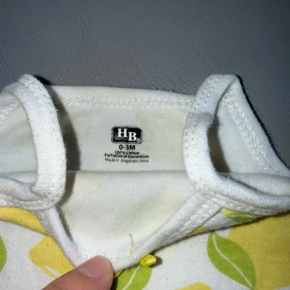 Lemon Print Kids Bodysuit - Yellow and White - Picture 2 of 2